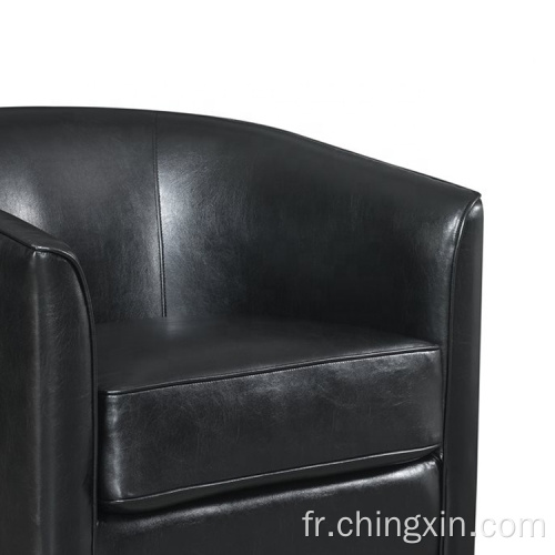 Chaise de salon de chaise d&#39;accent noir pivotante